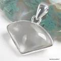 Pendentif Cristal de Roche - forme géométrique argent 925 - Bijoux en Cristal de roche
