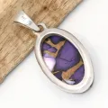 Pendentif Turquoise violette Purple dahlia - argent 925 - Bijoux en Turquoise