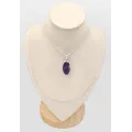 Pendentif Turquoise violette Purple dahlia - argent 925 - Bijoux en Turquoise