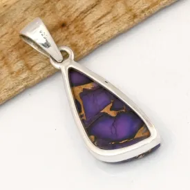Pendentif Turquoise violette Purple dahlia forme libre - Bijoux en Turquoise