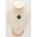 Pendentif rond en Charoite sur Chrysocolle argent 925 - Bijoux en Charoite sur Chrysocolle