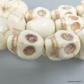 Mala tête de mort Howlite blanche 108 perles - Impermanence - Népal