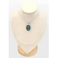 Pendentif ovale Charoite sur Chrysocolle argent 925 - Bijoux en Charoite sur Chrysocolle