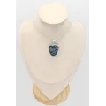 Pendentif Charoite sur Chrysocolle semi-ovale argent 925 - Bijoux en Charoite sur Chrysocolle