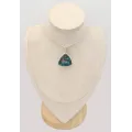 Pendentif Charoite sur Chrysocolle triangulaire argent 925 - Bijoux en Charoite sur Chrysocolle
