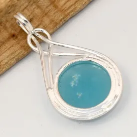 Pendentif Calcédoine bleu paraiba forme libre - Bijoux en Calcédoine bleue