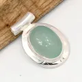 Pendentif Calcédoine d'eau bélière tube - Bijoux en Calcédoine bleue