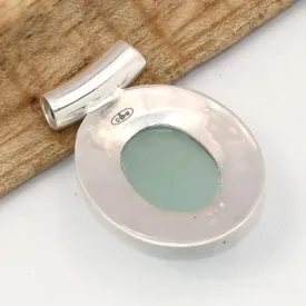Pendentif Calcédoine d'eau bélière tube - Bijoux en Calcédoine bleue