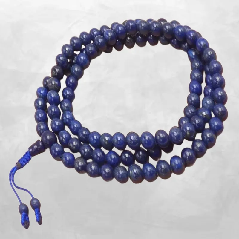 Mala de prières bouddhiste Lapis Lazuli grade AAA - Mala tibétain 108 perles