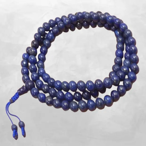Mala de prières bouddhiste Lapis Lazuli grade AAA - Mala tibétain 108 perles