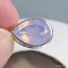 Pendentif Quartz Lavande véritable facetté forme goutte – Argent 925