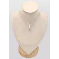 Pendentif Quartz Lavande véritable facetté forme goutte – Argent 925
