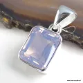 Pendentif Quartz Lavande véritable facetté rectangulaire – Argent 925