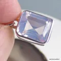 Pendentif Quartz Lavande véritable facetté rectangulaire – Argent 925