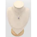 Pendentif goutte Quartz Lavande véritable facetté – Argent 925 massif