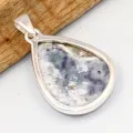Pendentif goutte en Jaspe Tiffany véritable – Argent 925 poinçonné