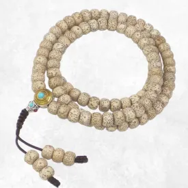 Mala en graines de lotus semi-rondes – 108 perles – Népal