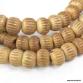 Mala tibétain en os de buffle brun strié – 108 perles – Népal