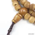 Mala tibétain en os de buffle brun strié – 108 perles – Népal