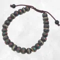 Bracelet porte-bonheur noir en os et pierres – 27 perles – Népal