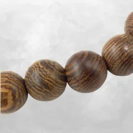 Bracelet tibétain en bois d'érable brun – 25 perles – Népal