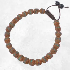 Bracelet Rudraksha incrusté de pierres – 23 perles – Népal