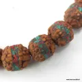 Bracelet Rudraksha incrusté de pierres – 23 perles – Népal