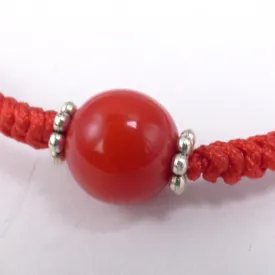 Bracelet tibétain porte-bonheur fil et perle rouge - Bracelets tibétains bouddhistes