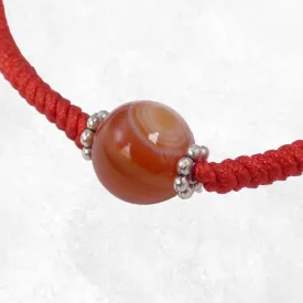 Bracelet porte-bonheur fil rouge et Cornaline - Bracelets tibétains bouddhistes
