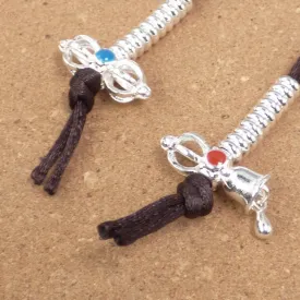 Compteurs pour mala bouddhiste dordjé et cloche – métal couleur argent