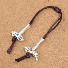 Compteurs pour mala bouddhiste dordjé et cloche – métal couleur argent
