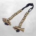 Compteurs de mala bouddhiste en laiton et cuir – dordjé et cloche