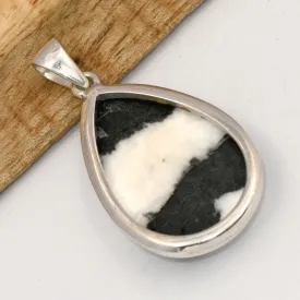 Pendentif Jaspe Buffalo authentique forme goutte - Bijoux en Jaspe