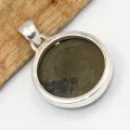 Pendentif pyrite sur magnétite authentique – argent 925 poinçonné