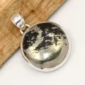 Pendentif pyrite sur magnétite authentique – argent 925 poinçonné