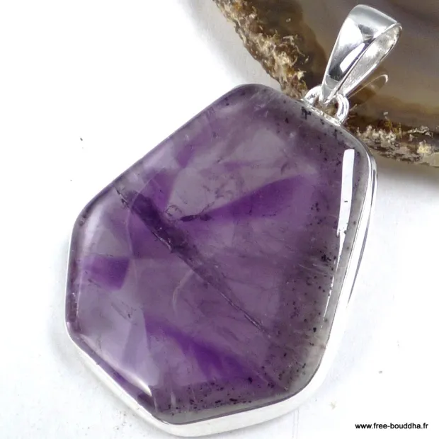 Grand pendentif Auralite 23 forme libre – Argent 925 | Méditation