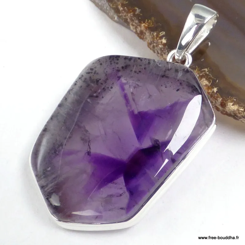 Grand pendentif Auralite 23 naturelle – Argent 925 | Transformation
