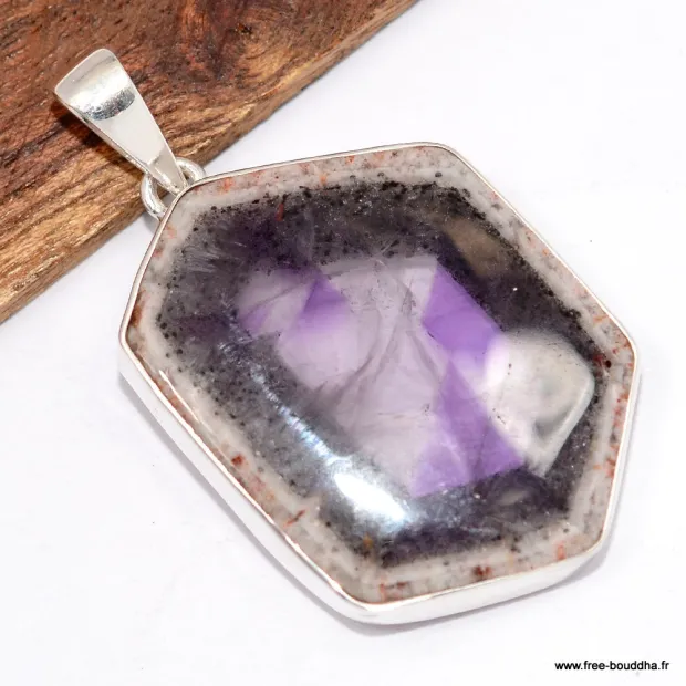 Pendentif Auralite 23 forme libre – Argent 925 | Harmonie chakras