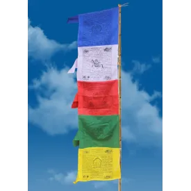 Grand drapeau tibétain vertical 4,8 m – idéal pour un premier mât - Drapeaux tibétains