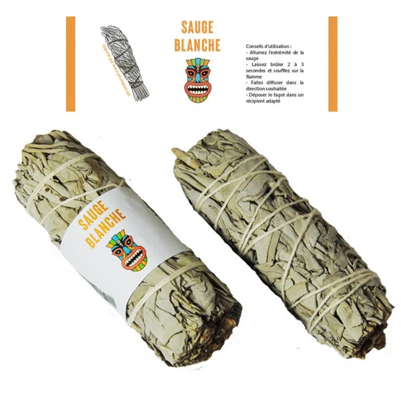 Sauge blanche de Californie fagot de 35 gr - Encens tibétains, accessoires