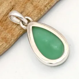Pendentif goutte en Chrysoprase - Pierre naturelle - Bijoux Pierres Naturelles