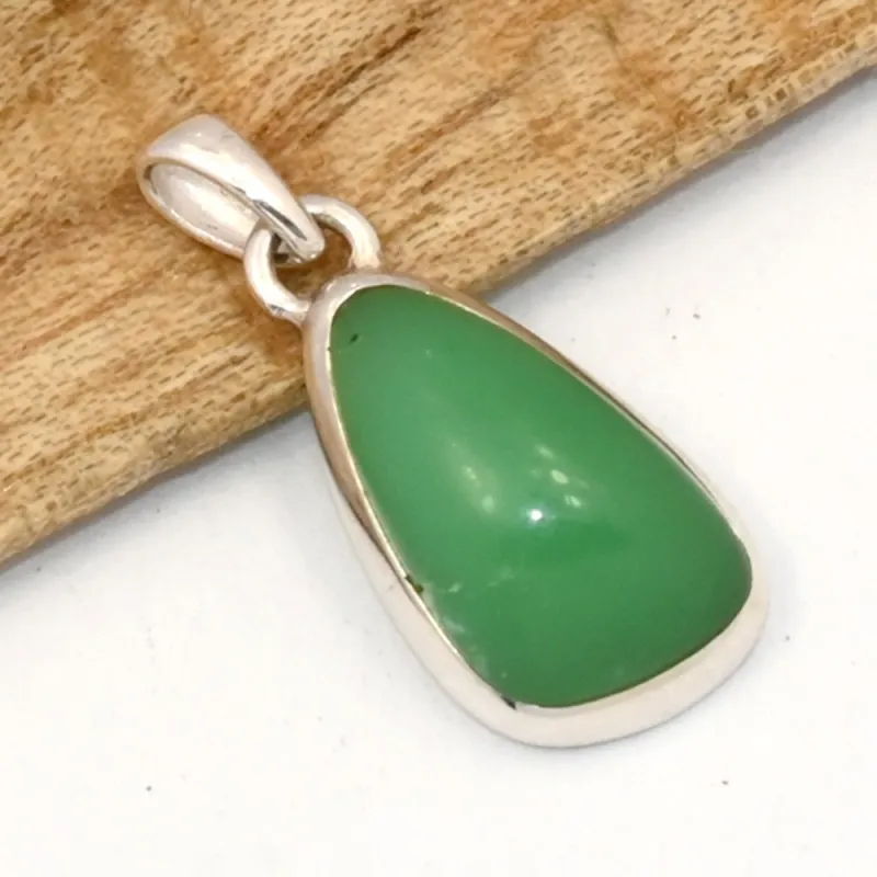 Pendentif Chrysoprase forme libre - Pierre naturelle - Bijoux en Chrysoprase