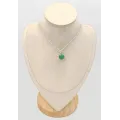 Pendentif Chrysoprase forme ronde - Pierre du Coeur - Bijoux en Chrysoprase