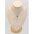 Petit pendentif Chrysoprase asymétrique en argent 925 - Pièce unique