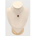 Pendentif Grenat Hessonite ovale cabochon - Argent 925 véritable