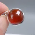 Pendentif rond Grenat Hessonite cabochon en argent 925 - Couleur miel