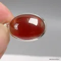 Gros pendentif Grenat Hessonite ovale en argent 925 - Pièce unique