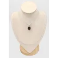 Gros pendentif Grenat Hessonite ovale en argent 925 - Pièce unique