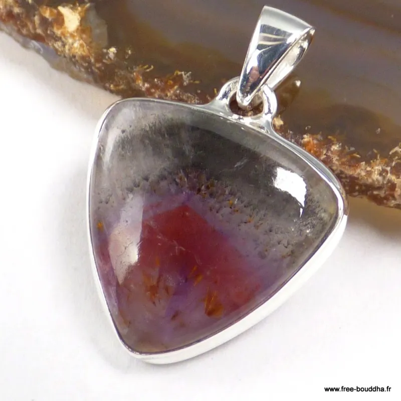 Pendentif Super seven grade AAA - Triangulaire - Bijoux en Cacochynite Super Seven