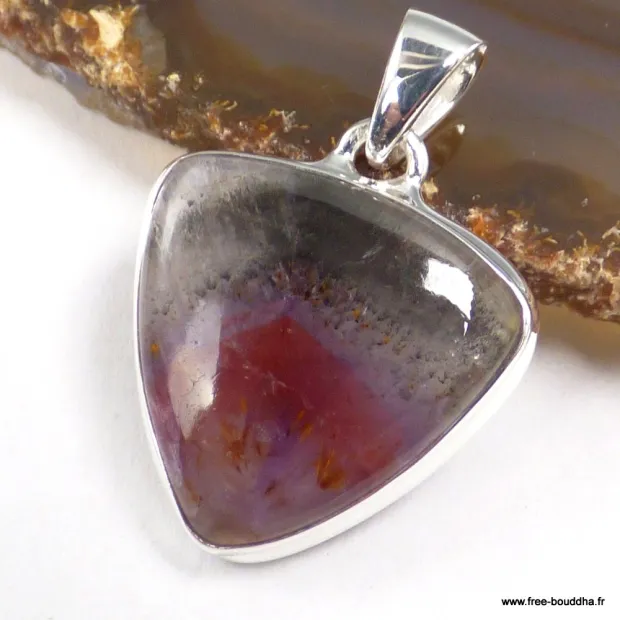 Pendentif Super seven grade AAA - Triangulaire - Bijoux en Cacochynite Super Seven